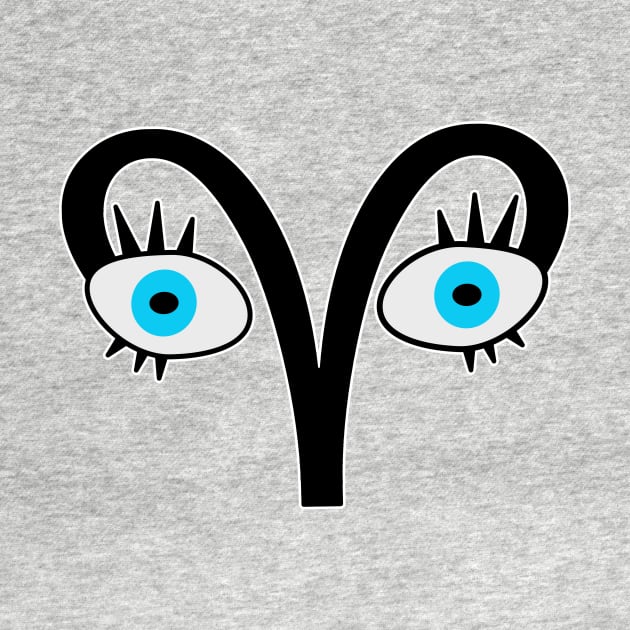 Aries Eyes - Aries Horoscope. Big blue eyes with Aries symbol for eyebrows. Includes sticker set. by innerspectrum